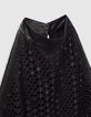 Women’s black lace midi dress with American armholes-6