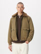 Blouson kaki col fourr&eacute; amovible Homme-2