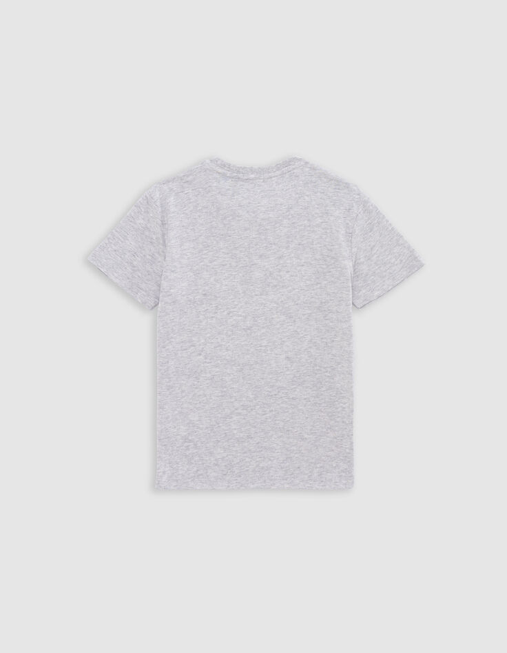 Camiseta gris algodón print y bordados lentejuelas niño-6