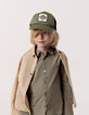 Casquette kaki et noire badge tigre garçon-7