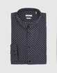 Camisa SLIM azul marino LENZING™ ECOVERO™ lunares hombre-5