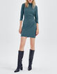 Robe bleue à imprimé optique Femme-6