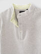 Polo gris chin&eacute; maille fantaisie gar&ccedil;on-7