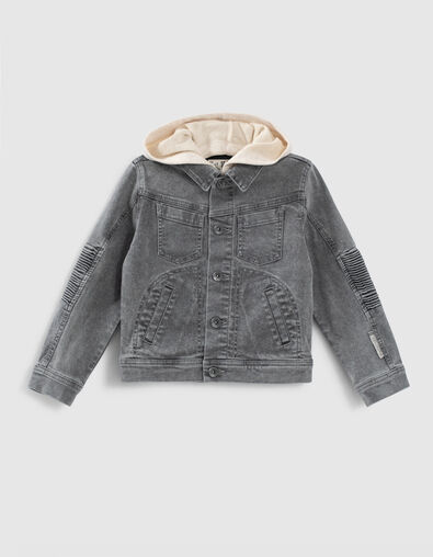Chaqueta vaquera gris capucha extra&iacute;ble ni&ntilde;o - IKKS