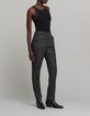 Pantalón recto de mujer con estampado de caviar-2