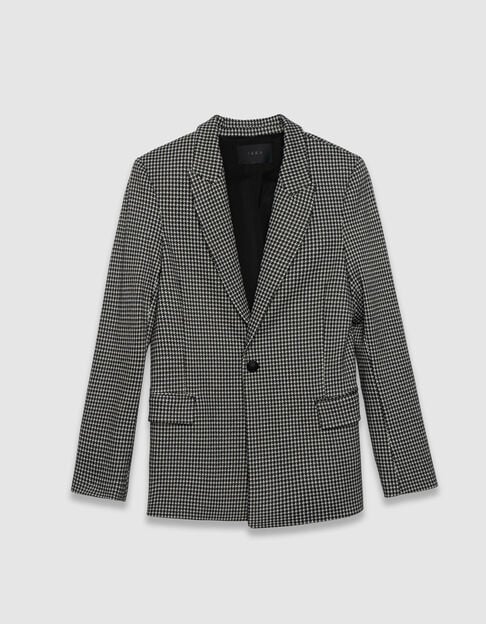 Veste de tailleur noire motif pied-de-poule Femme - IKKS