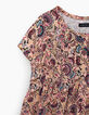 Robe longue rose poudré imprimé cachemire fille-3