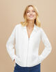 Weiße Bluse mit Reißverschluss I.Code-2