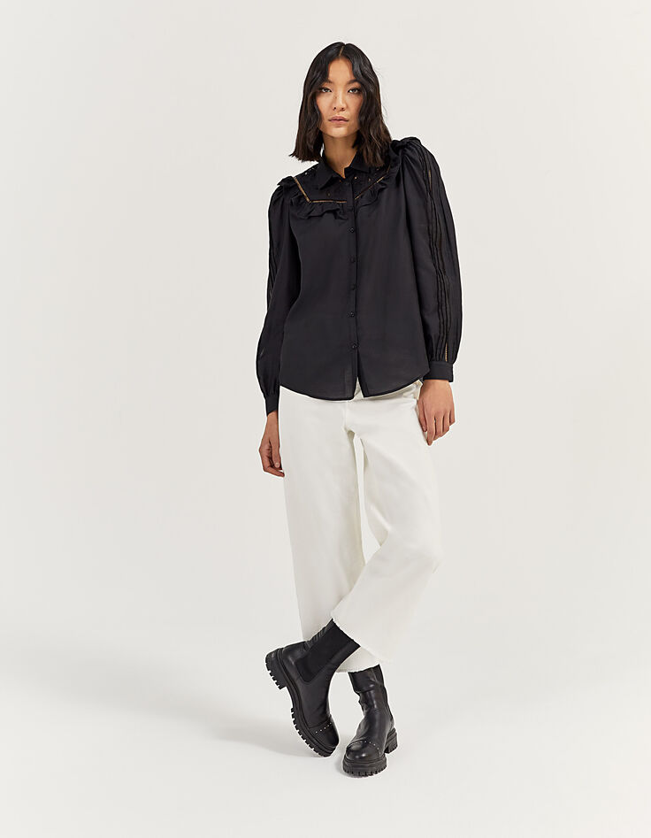 Women’s cotton & silk shirt with embroidery & ladderstitch-5 Women’s cotton & silk shirt with embroidery & ladderstitch-5