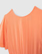 Orangefarbenes Mädchenkleid mit Rüschenärmeln-2
