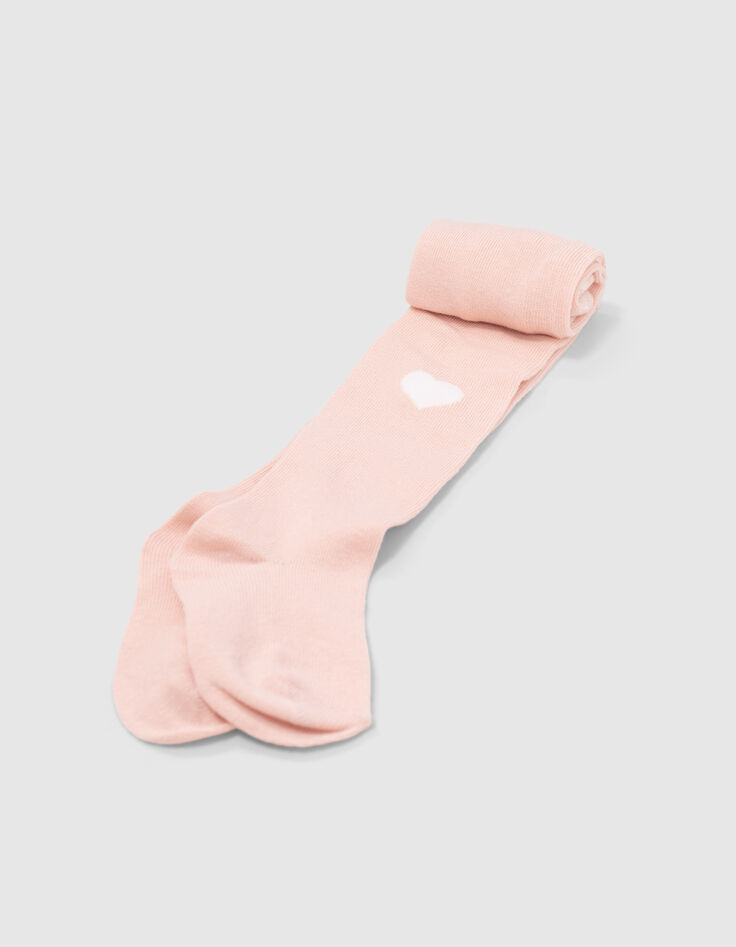 Puderrosa und weiße Strumpfhosen für Babymädchen-4