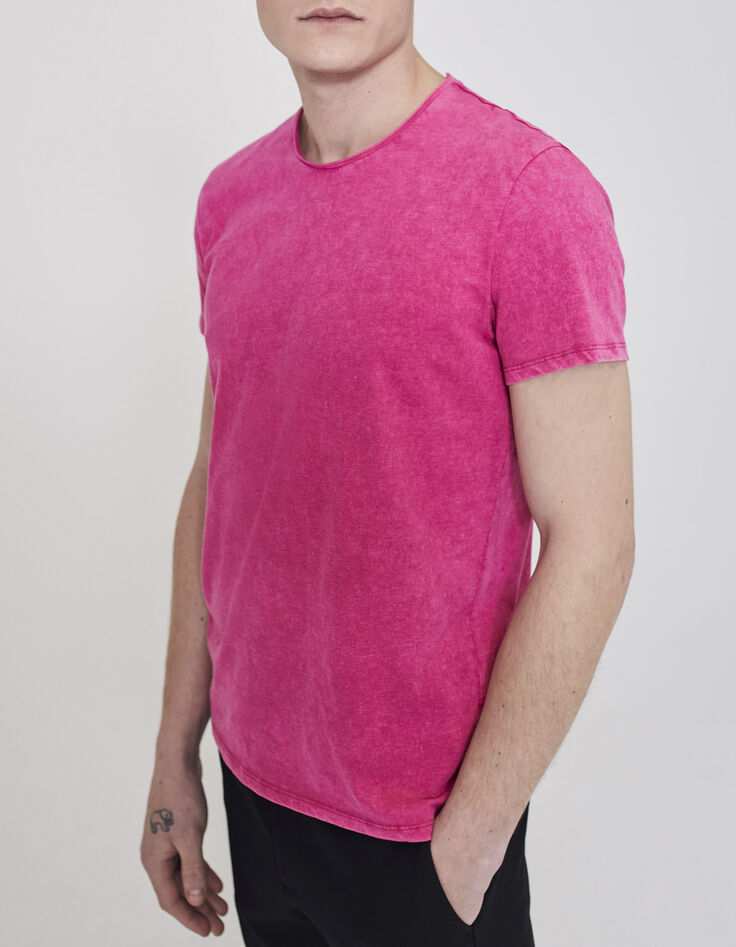 T-shirt De Essential pink ronde hals Heren-1