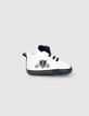 Deportivas blanco roto pompones navy bebé niña -6