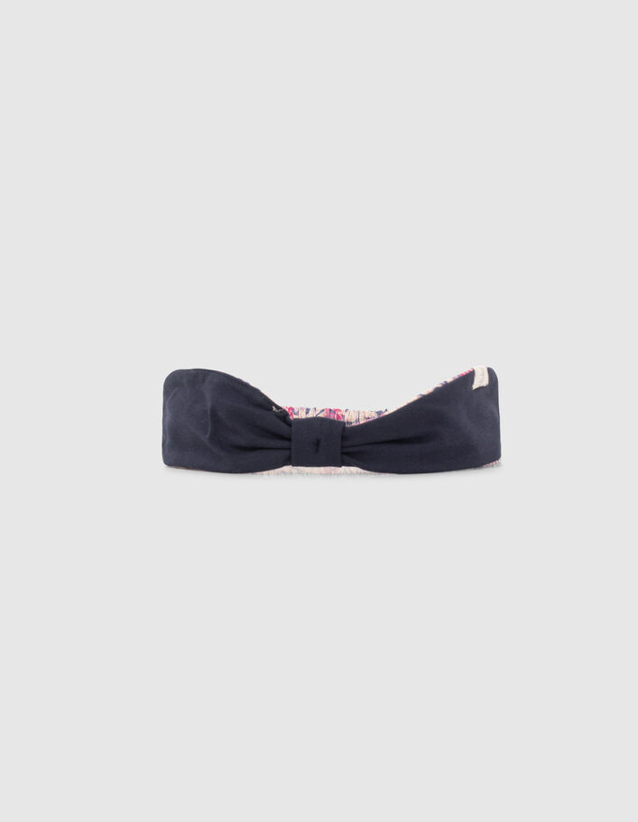 Baby girls’ navy/pink print reversible headband - IKKS