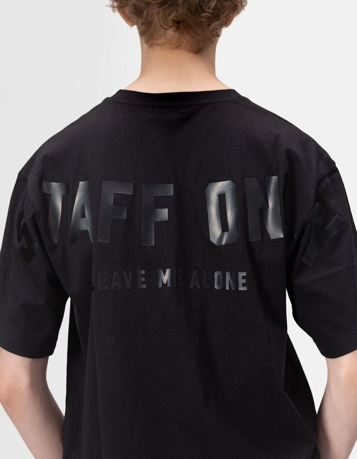 Boys’ black short-sleeved T-shirt with XL slogan on back-2