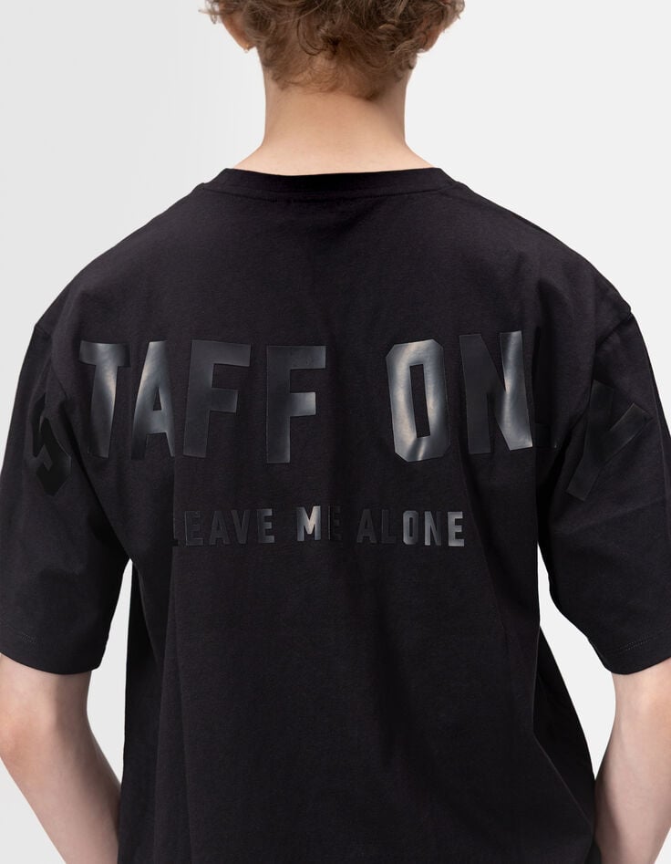 Boys’ black short-sleeved T-shirt with XL slogan on back-2 Boys’ black short-sleeved T-shirt with XL slogan on back-2