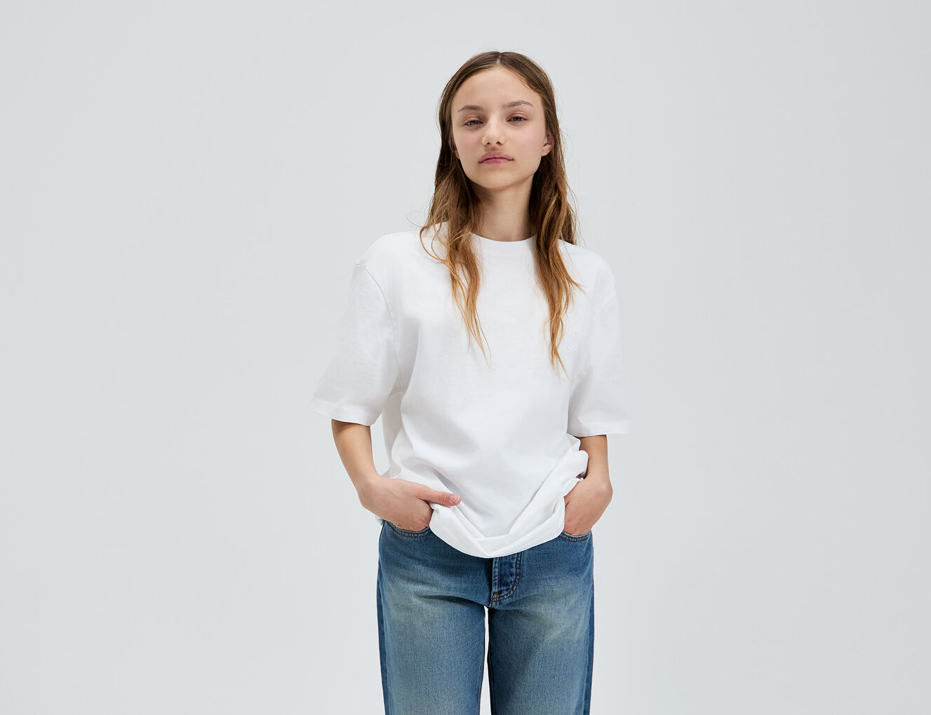 Gender Free-T-shirt blanc coton bio brodé mixte - IKKS-4