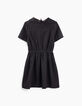 Girls&rsquo; black lace top dress with white collar-3