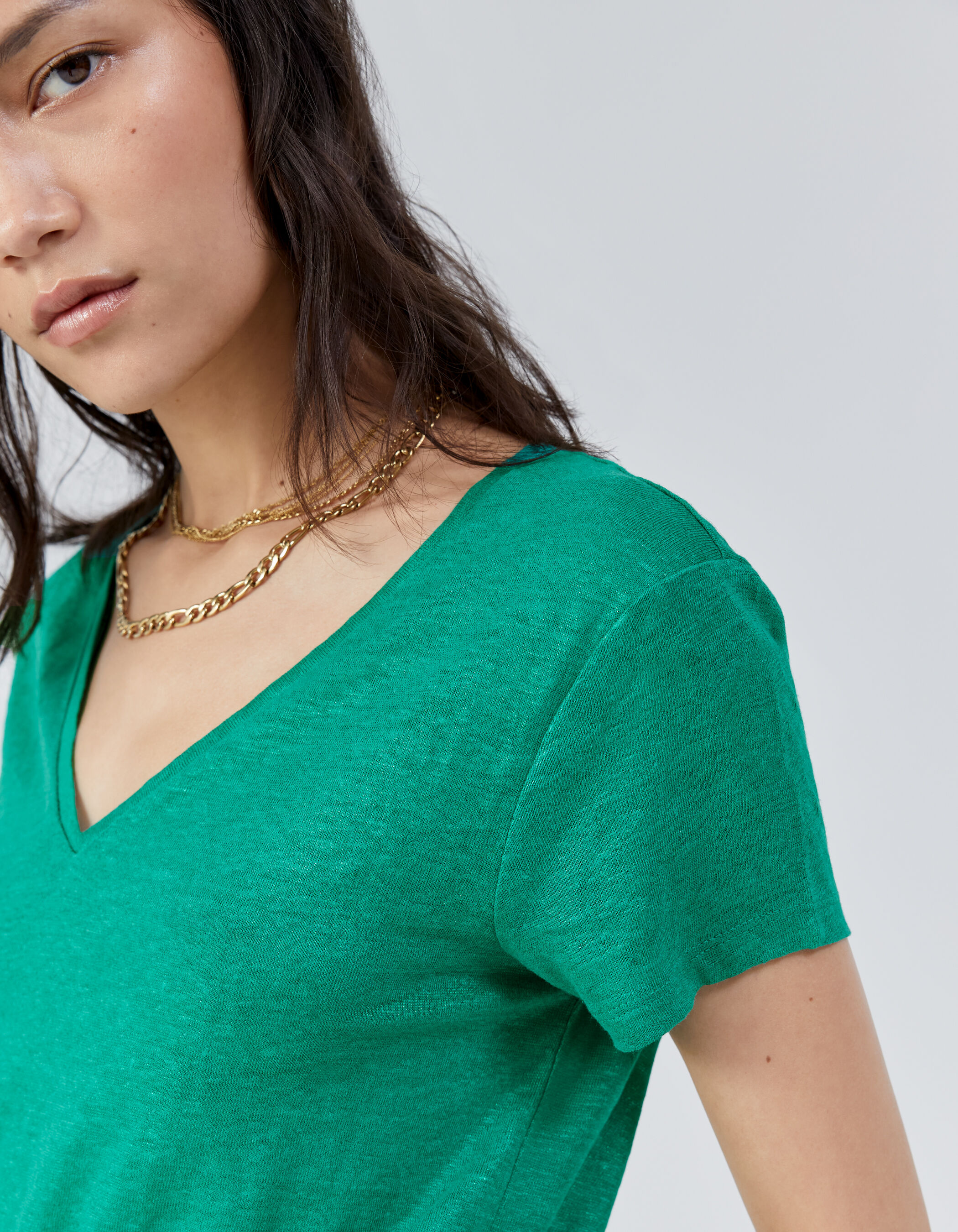 T shirt hot sale vert femme
