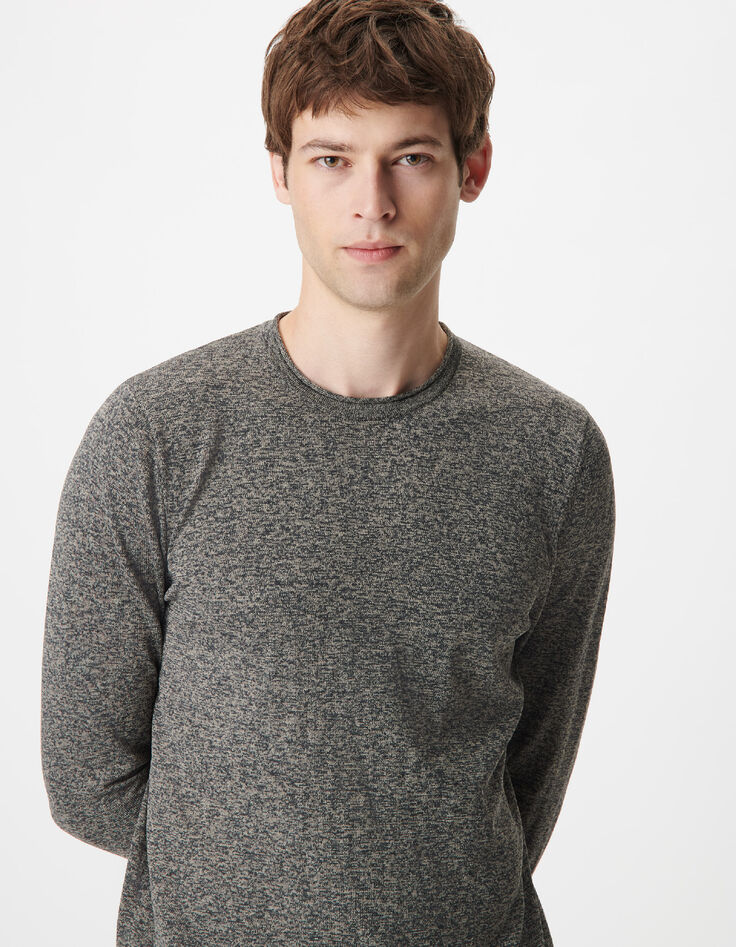 Lang&auml;rmeliger grau Herren-Strickpullover-5