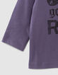 Violettes Babyjungen-T-Shirt, Biobaumwolle, rockiger Print-4