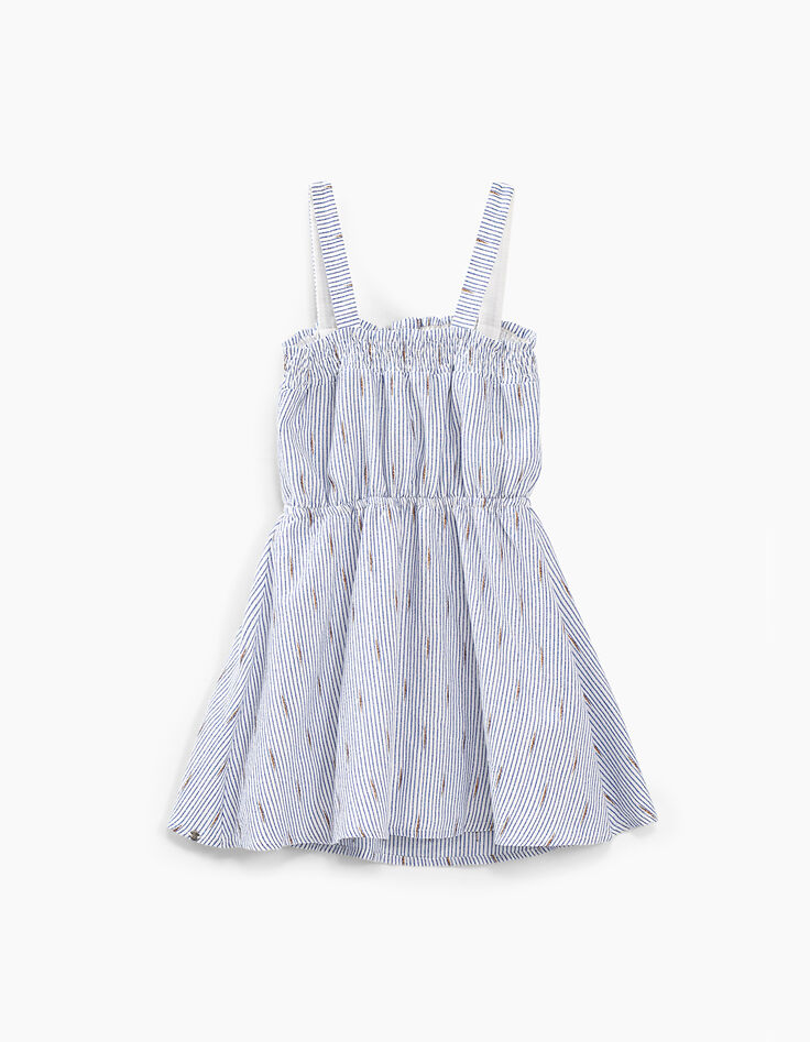 Robe navy rayé à bretelles fille-5