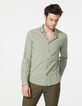 Lindgrünes Herren SLIM-Hemd aus Baumwoll-Voile-2