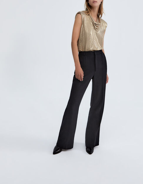 Pure Edition-Wijde zwarte broek dames - IKKS