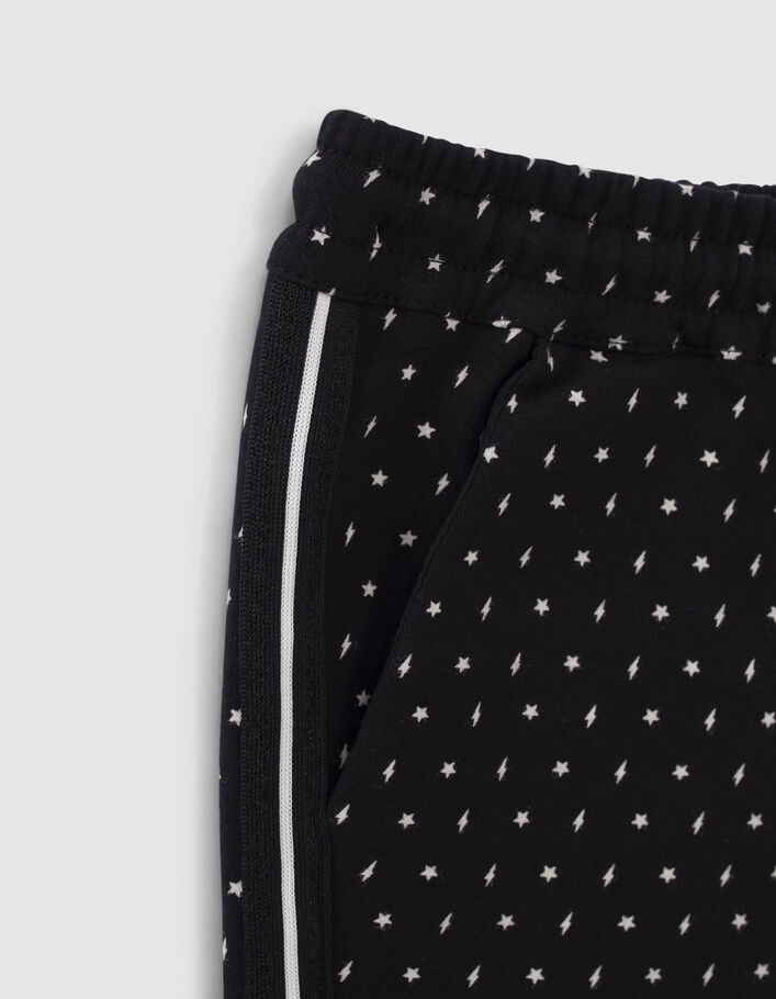 Girls’ black joggers with lightning star print-5