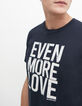Tee-shirt marine &agrave; message Homme-4
