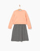 Robe 2 en 1 avec sweat pêche State of mind fille-4