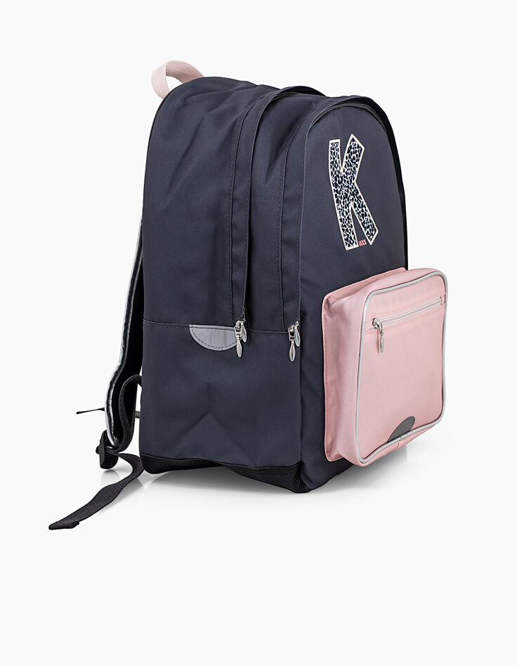 Sac à dos rose poudré et navy K fille -4