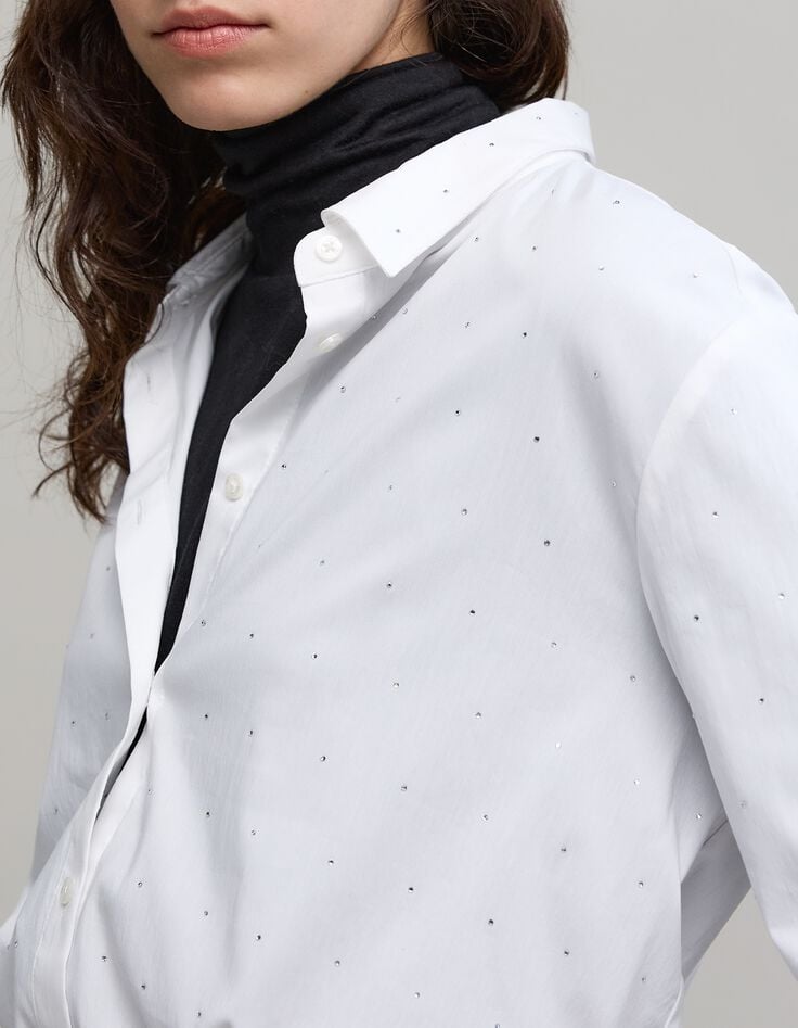 Dameshemd met strass-steentjes, all-over wit-5