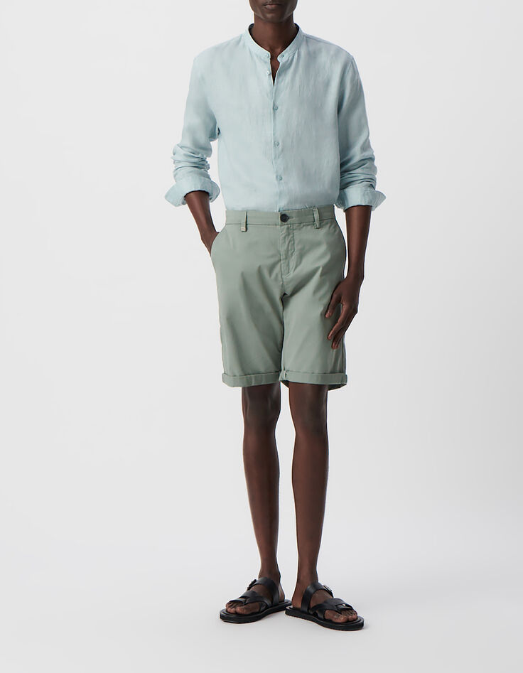 Men&rsquo;s grey blue TAPERED CHINO Bermudas-1