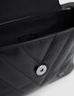 Schwarze gesteppte Handtasche Mädchen, recycelt, Stern-5