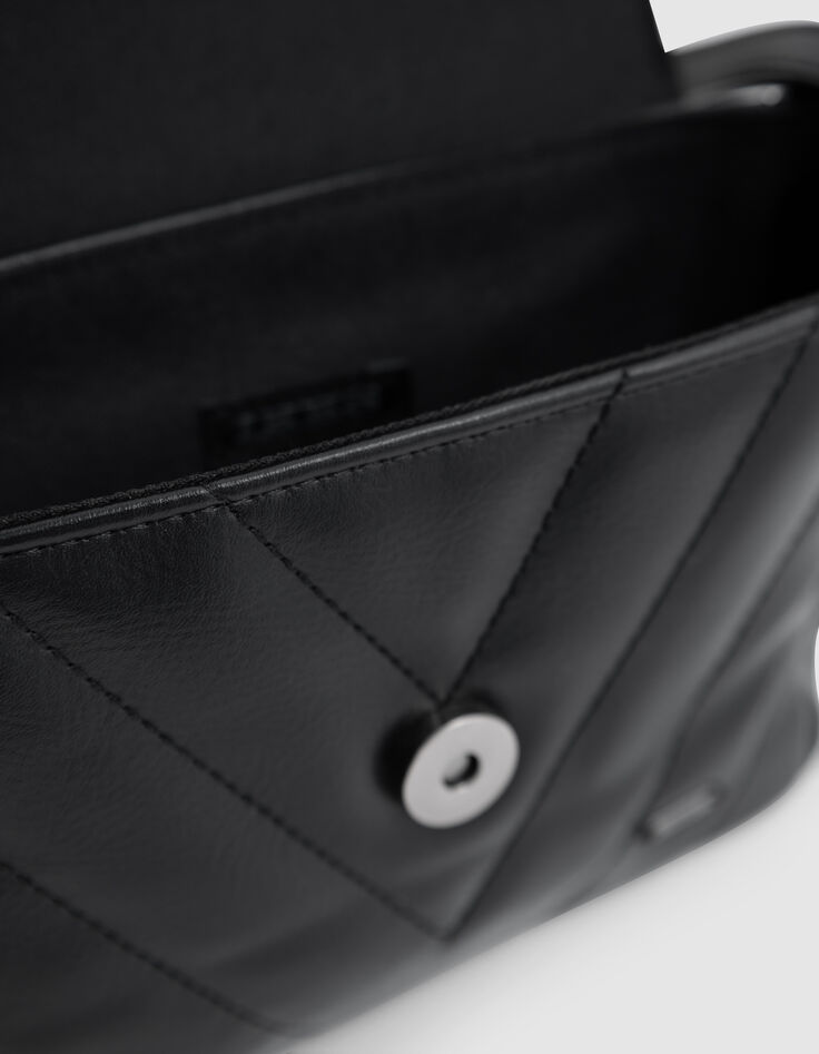 Schwarze gesteppte Handtasche Mädchen, recycelt, Stern-5