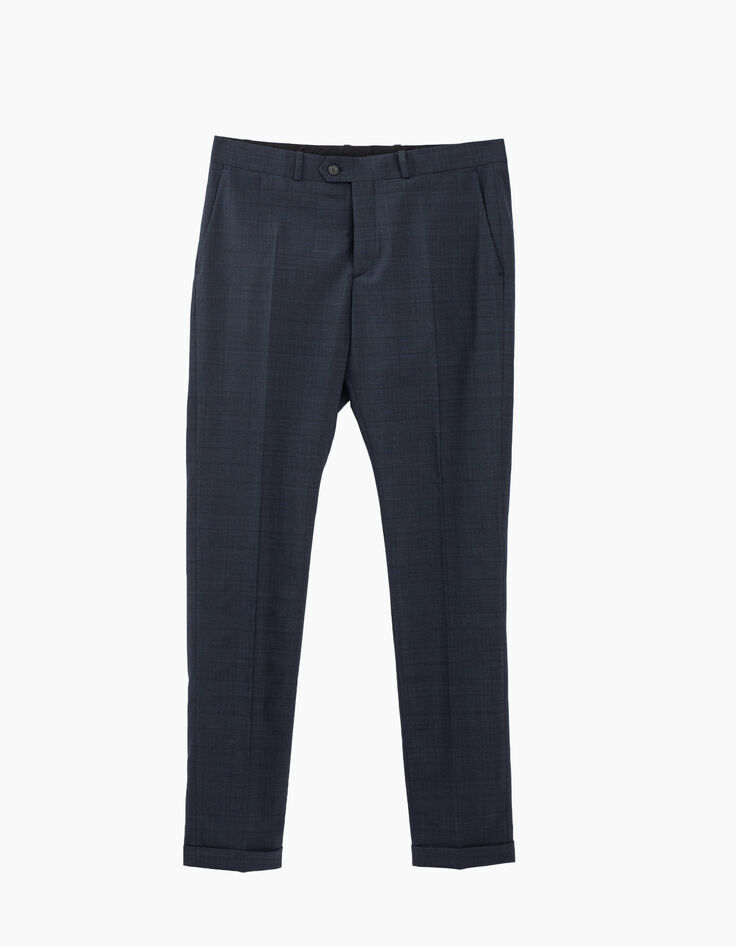 Indigoblauwe kostuumbroek prince-de-galles heren TRAVEL SUIT-1