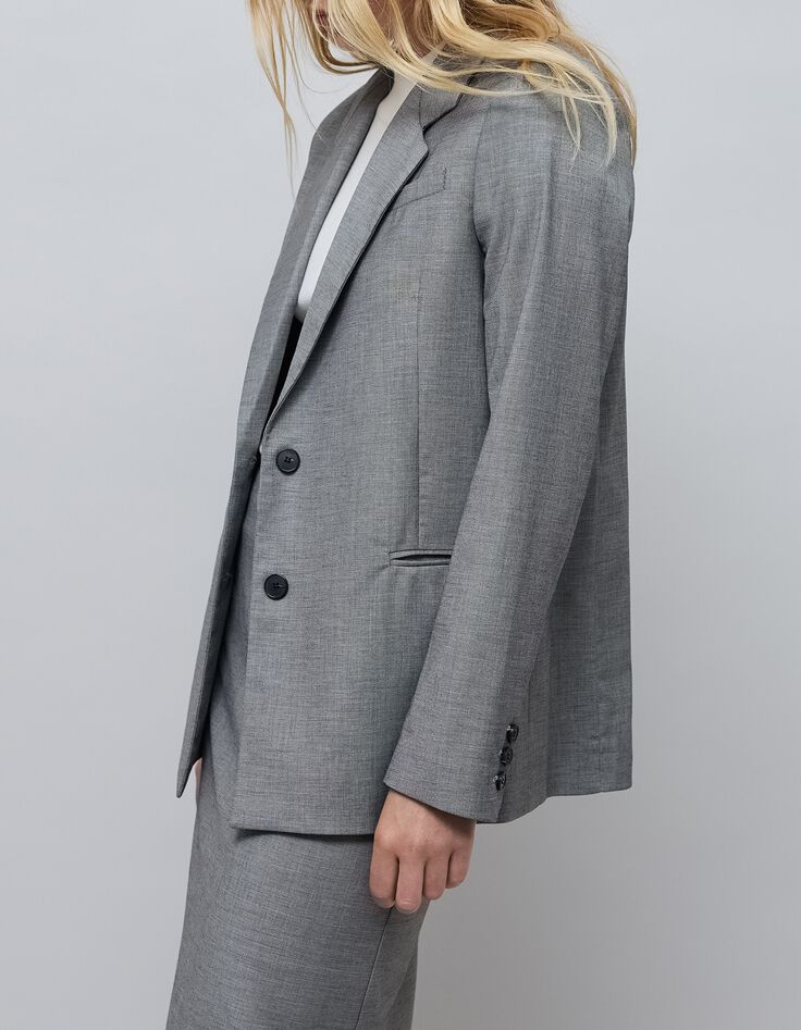 Women's oversized grey faux-uni suit jacket-6