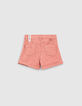 Shorts vaqueros rosa empolvado efecto used para ni&ntilde;a-3