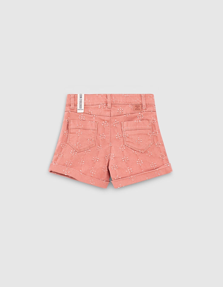 Shorts vaqueros rosa empolvado efecto used para ni&ntilde;a-3