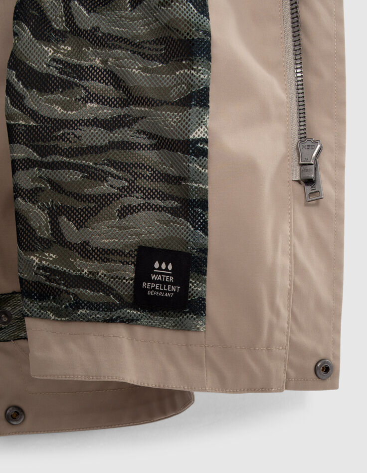 Boys’ beige hooded parka with embroidered back-7