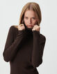 Brauner Damen-Rollkragenpulli Strick-6