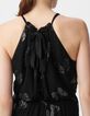 Robe longue noire jacquard lurex papillons Femme-6