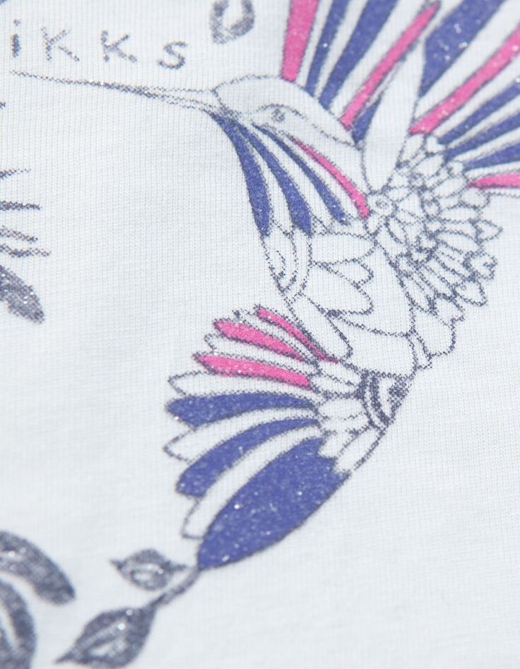 Camiseta color crudo colibr&iacute; coraz&oacute;n beb&eacute; ni&ntilde;a-6