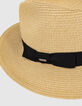 Chapeau d'été en raphia coloris naturel femme-4