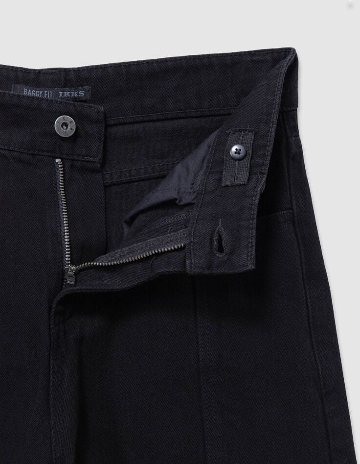 Zwarte wijde jeans voor jongens-5