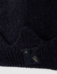Bonnet navy foncé tricot à revers esprit couronne fille-2