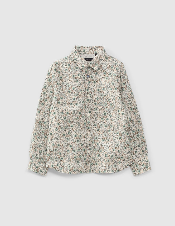 Chemise aqua imprimé fleurs garçon-2 Chemise aqua imprimé fleurs garçon-2