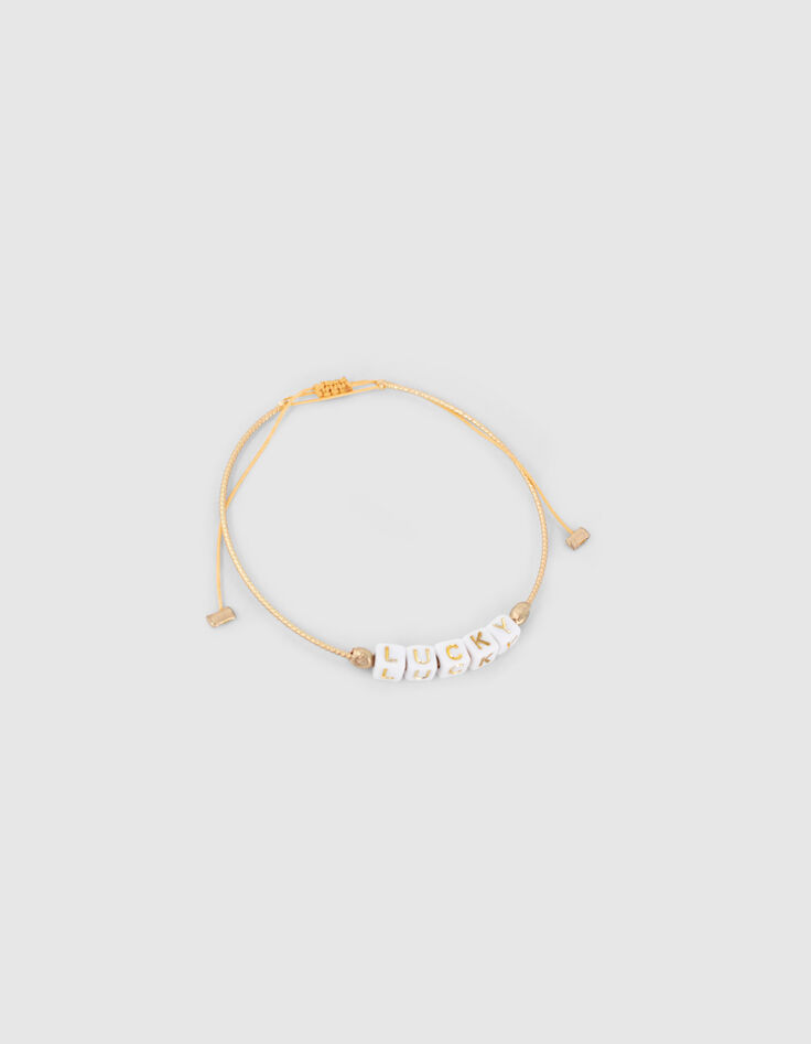 Girls’ vanilla and black slogan beaded bracelets-4 Girls’ vanilla and black slogan beaded bracelets-4