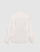 Blouse fluide blanche col chemise Femme-7